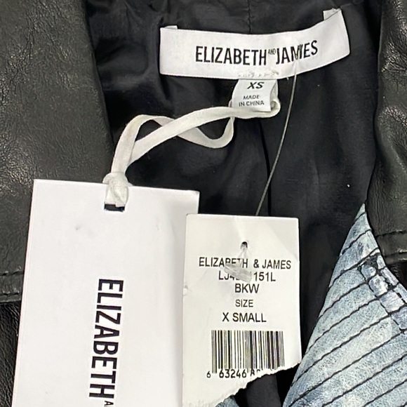 NWT Elizabeth and James Erwan Hand Painter Leather Biker Jacket Sz XS - Picture 3 of 16